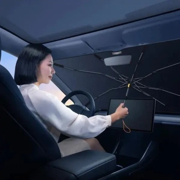Фото - Шторка сонцезахисна для авто Baseus CoolRide Series Windshield Sunshade Umbrella Cluster Black (C20656101111-00)